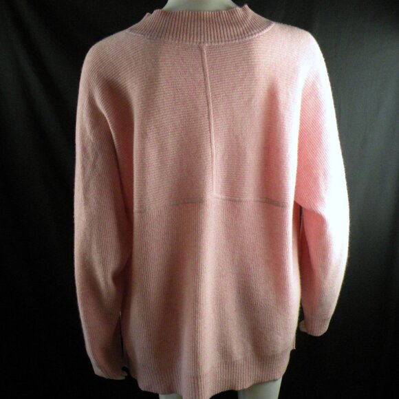 Isaac Mizrahi Live 100% Cashmere Patch Pockets V-neck Pink Sweater Oversize XL - Picture 6 of 9